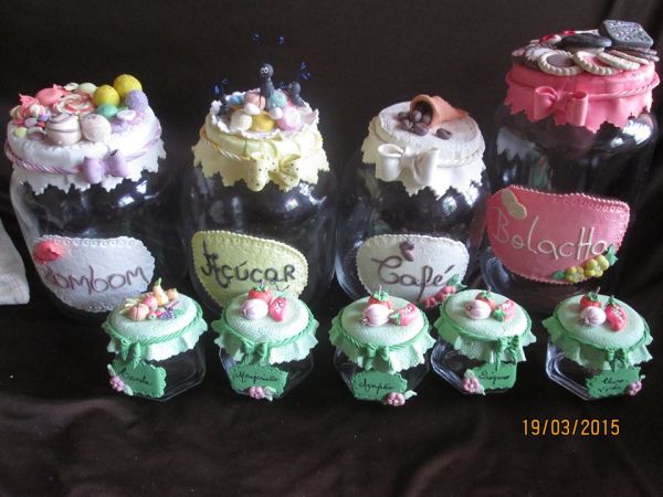 Potes para Biscoito - kit  4 peças